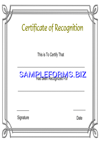 Certificate of Recognition Template 1 pdf free